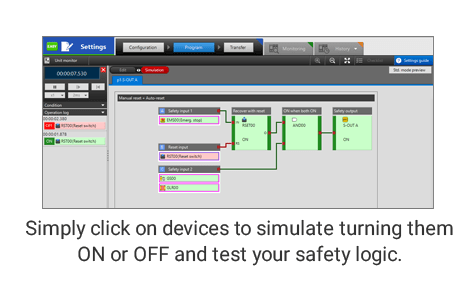 只需点击设备来模拟打开或关闭它们，并测试您的安全逻辑。