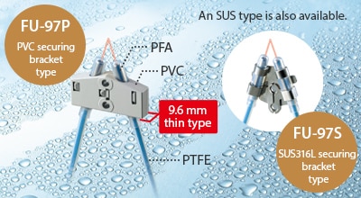 SUS类型也可用。/ [FU-97P] PVC固定支架型/ 9.6毫米薄型/ [FU-97S] SUS316L固定支架式