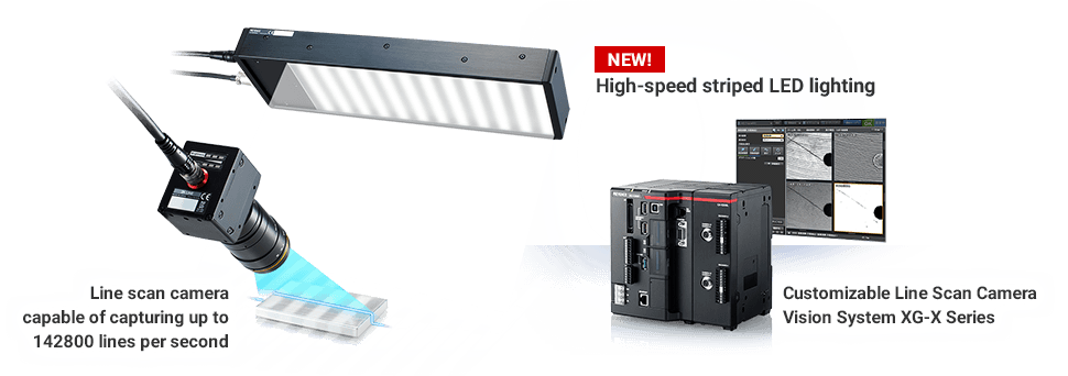 (新!/high-speed striped LED lighting][Line scan camera capable of capturing up to 142800 lines per second][Customizable Line Scan Camera Vision System XG-X Series]