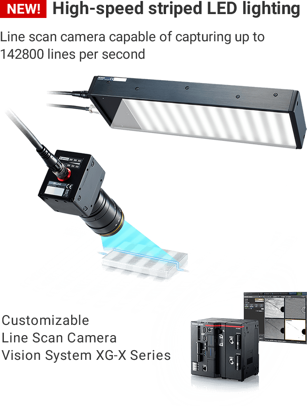 (新!/high-speed striped LED lighting][Line scan camera capable of capturing up to 142800 lines per second][Customizable Line Scan Camera Vision System XG-X Series]