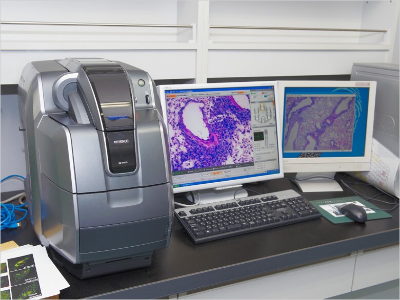 图片:安装在实验室的KEYENCE BZ系列荧光显微镜…