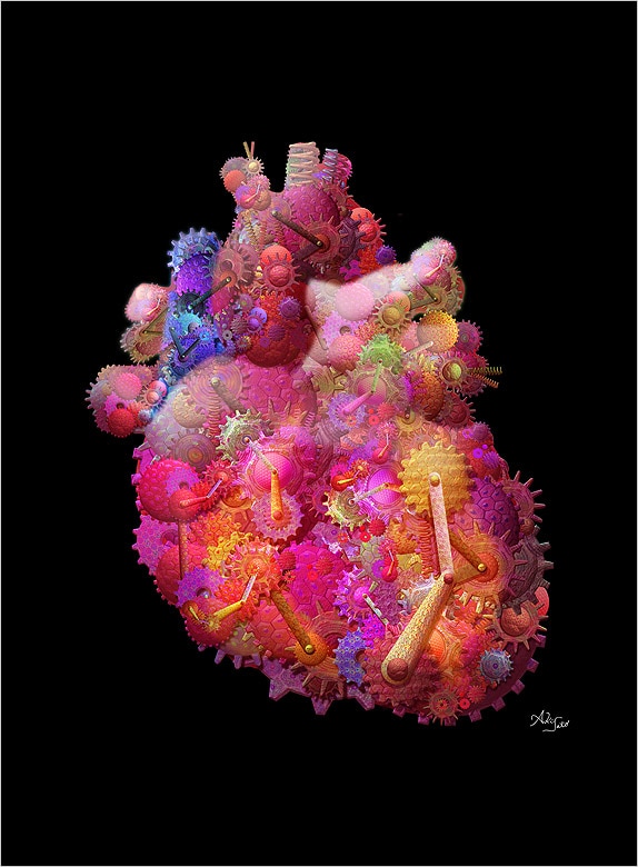 图片:由人造细胞组成的心脏图像，…