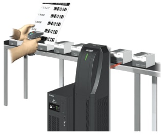 Combination with a handheld laser barcode reader