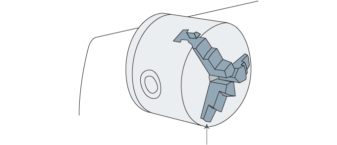 约束工件的爪(3爪夹紧)