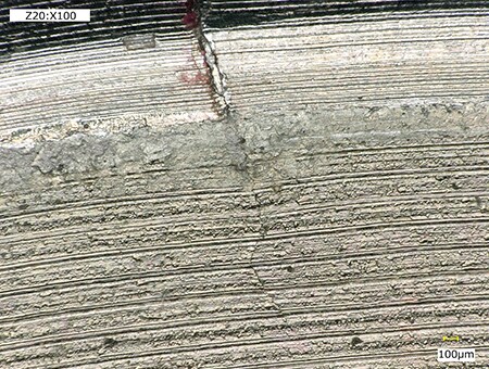 观察微裂纹（100倍）