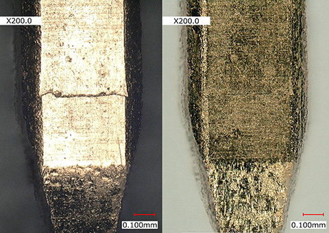 左:正常/右:眩光和ring-reflection移除(200倍)