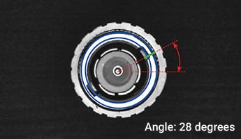 例3。利用边缘位置的圆周面积进行检验